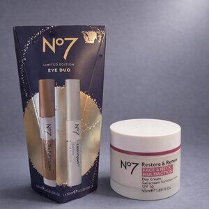 No7 Restore & Renew Multi Action Face & Neck Day Cream & Lash Mascara Duo- NIB